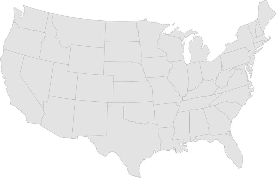 gray map of the United States